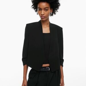 Aritzia Babaton Power Waist Open-Front Crepe Cropped Blazer Jacket - Size 2